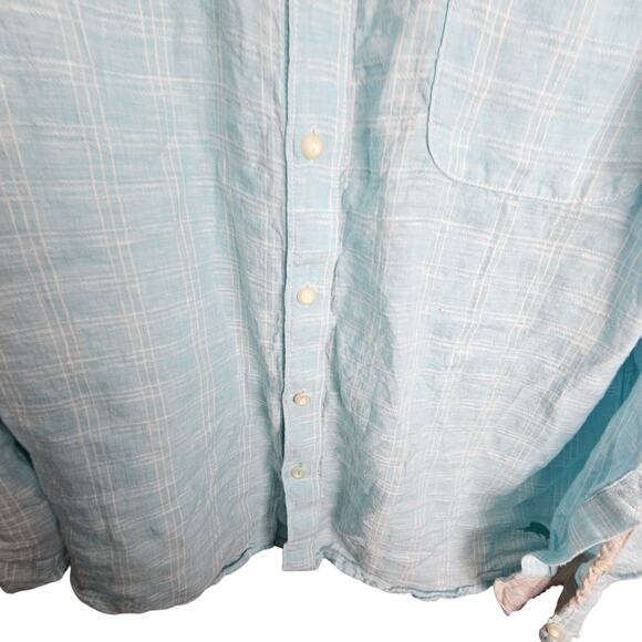 Tommy Bahama Mens Plaid Linen Shirt Size XL Coastal Resort Beach Tropical Travel - Picture 3 of 8